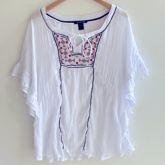 Ashley Stewart aztec flowy top blouse, Size 24 - Picture 2 of 8